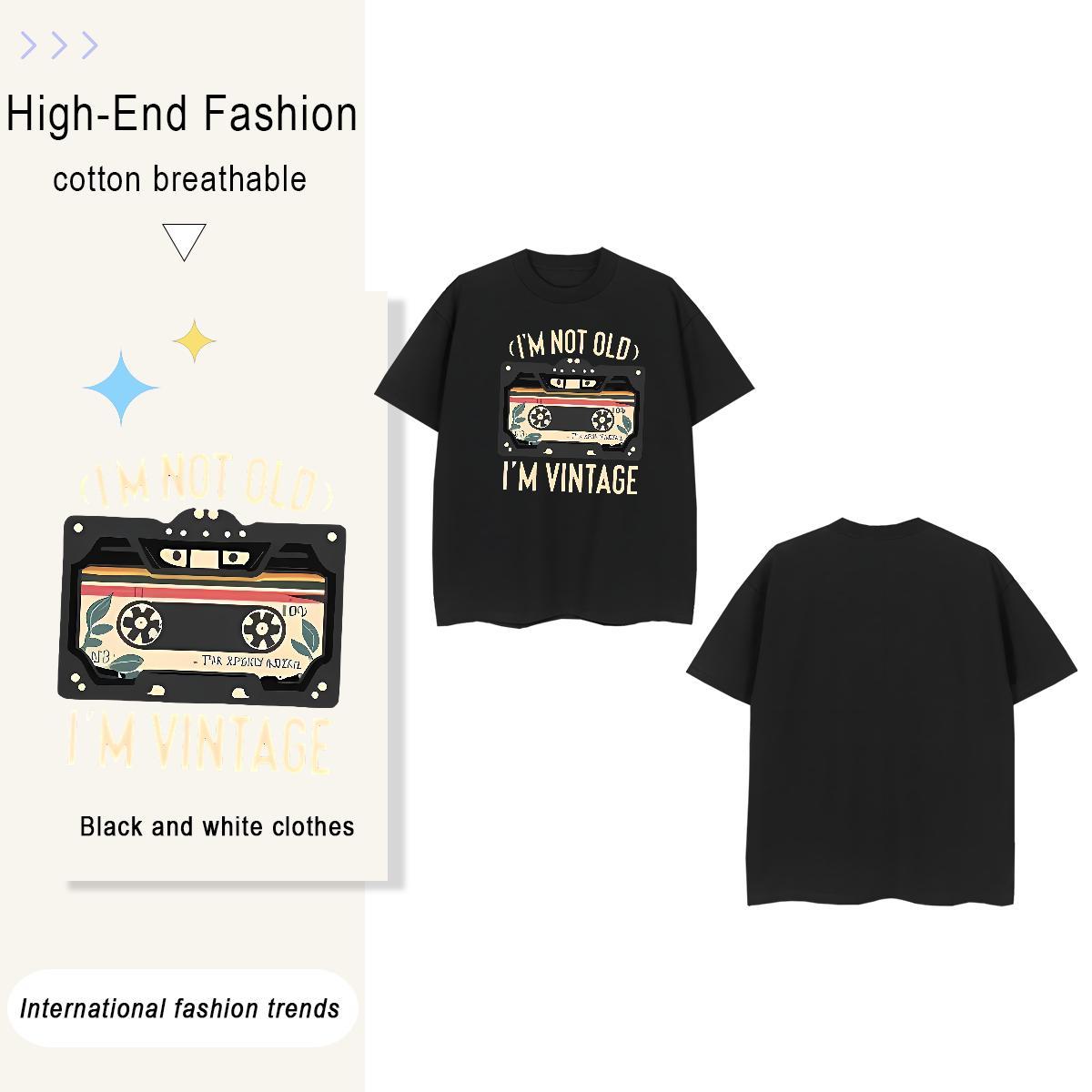 Loose radio 100% Cotton 230g Couples T Shirts Street Casual Breathable T Shirts Men New Arrival Custom Cartoon Clothings