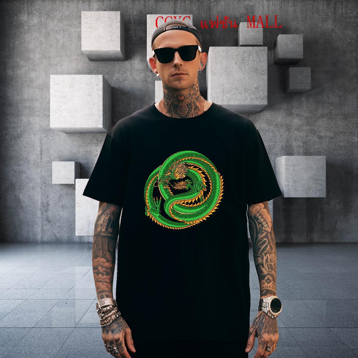 Designer Tshirts Street wear Hip Hop 100% Cotton 230g DIY Printed Short Sleeve Soft dragon Man T Shirts New Designer Wear