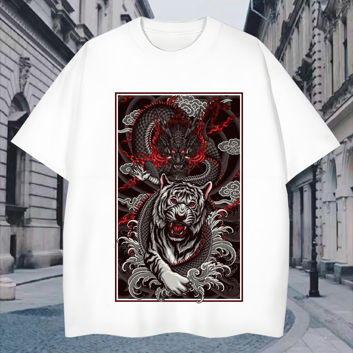 T-Shirts for Men 230g Cotton ferocity Street Casual Round Neck Short Sleeve Custom Print Oversized Tshirts Free Shipping Classic Top Tees