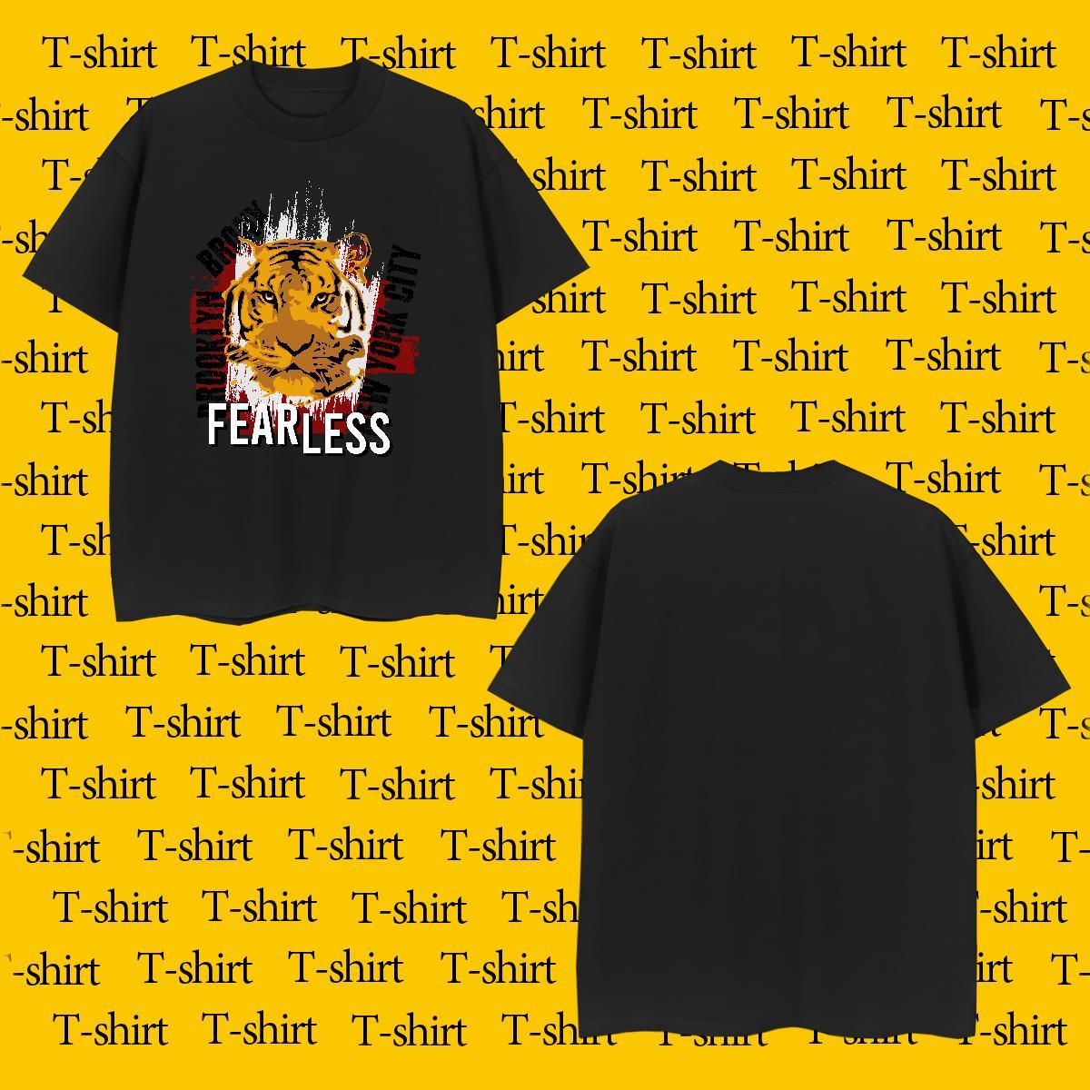 High Quality T shirt tiger Breathable Soft Street DIY 100% Cotton 230g Men Tops Tees New Designer Tshirts