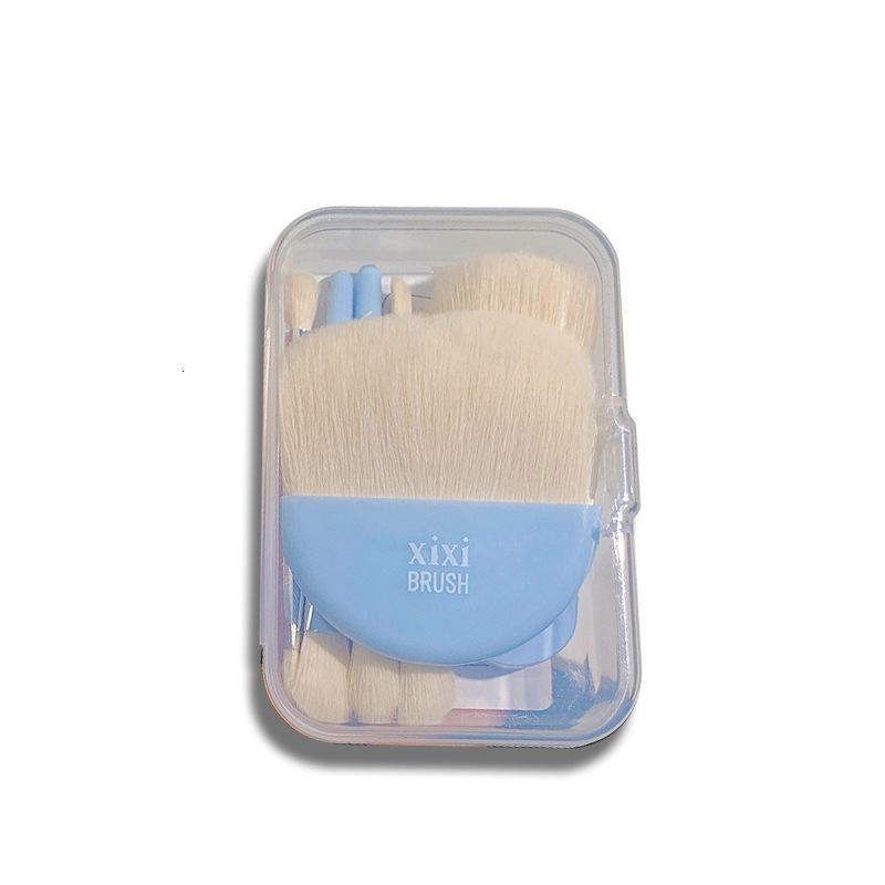 Portable Xixi 6-Pack Beginner Soft Handle Makeup Brushes with Eye Shadow & Blusher Functions