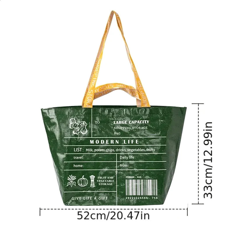 Largecapacity Waterproof Supermarket Shopping Bag Portable PP Woven For Retail Stores Boutique And Supermarkets 240819