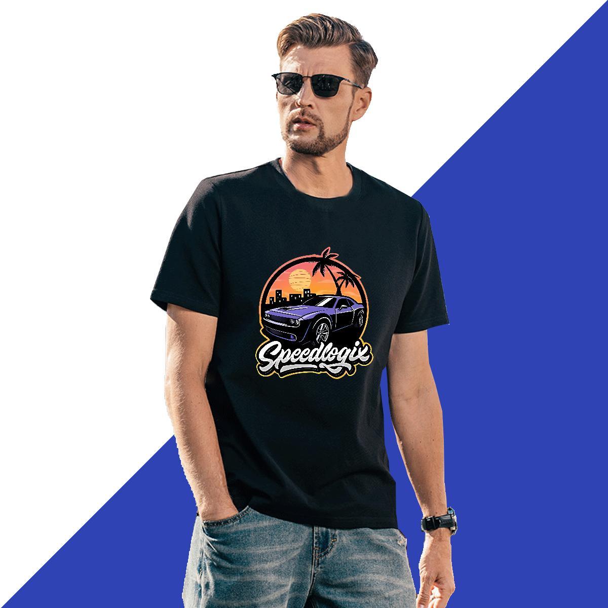 Free Shipping car 230g 100% Cotton Couples T Shirts Home Outdoor O-Neck Short Sleeve T Shirt For Man 2024 DIY Custom Printing Polos