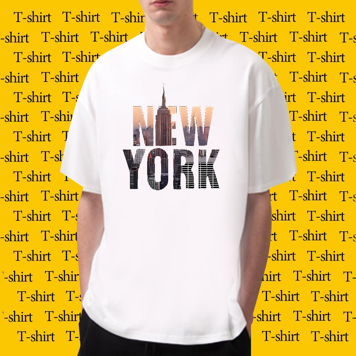 Unisex Tshirts Daily Outfit 100% Cotton 230g Custom Print Oversized Crew Neck Breathable New York T Shirts Men DIY Customized Clothings
