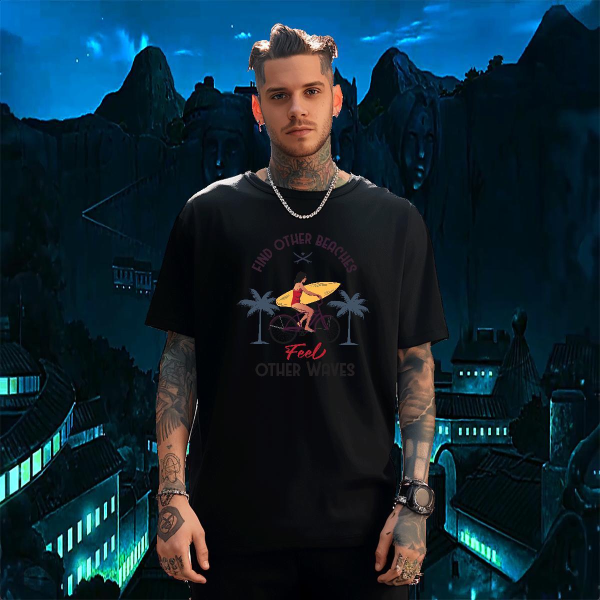 Loose palne 100% Cotton 230g Mens Tshirts Beach Breathable Short Sleeve T-Shirts Custom Custom Anime Tees