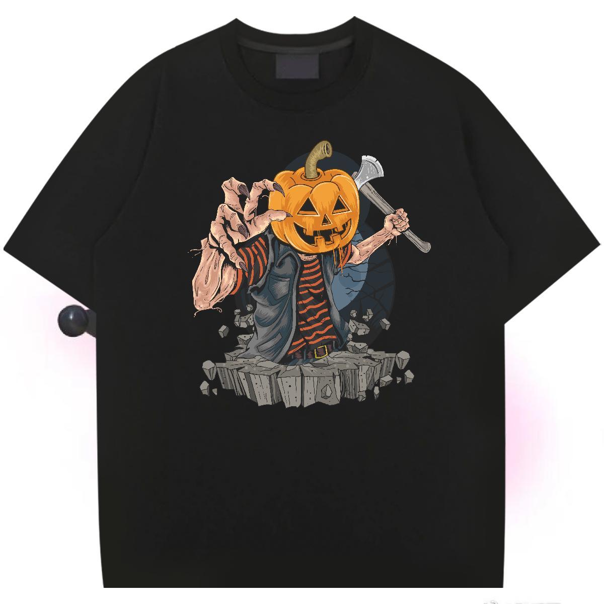 Fashion pumpkin Men Tees 230g Cotton Mens T Shirts Oversized 4XL Outdoor Crew Neck Popular Tshirts