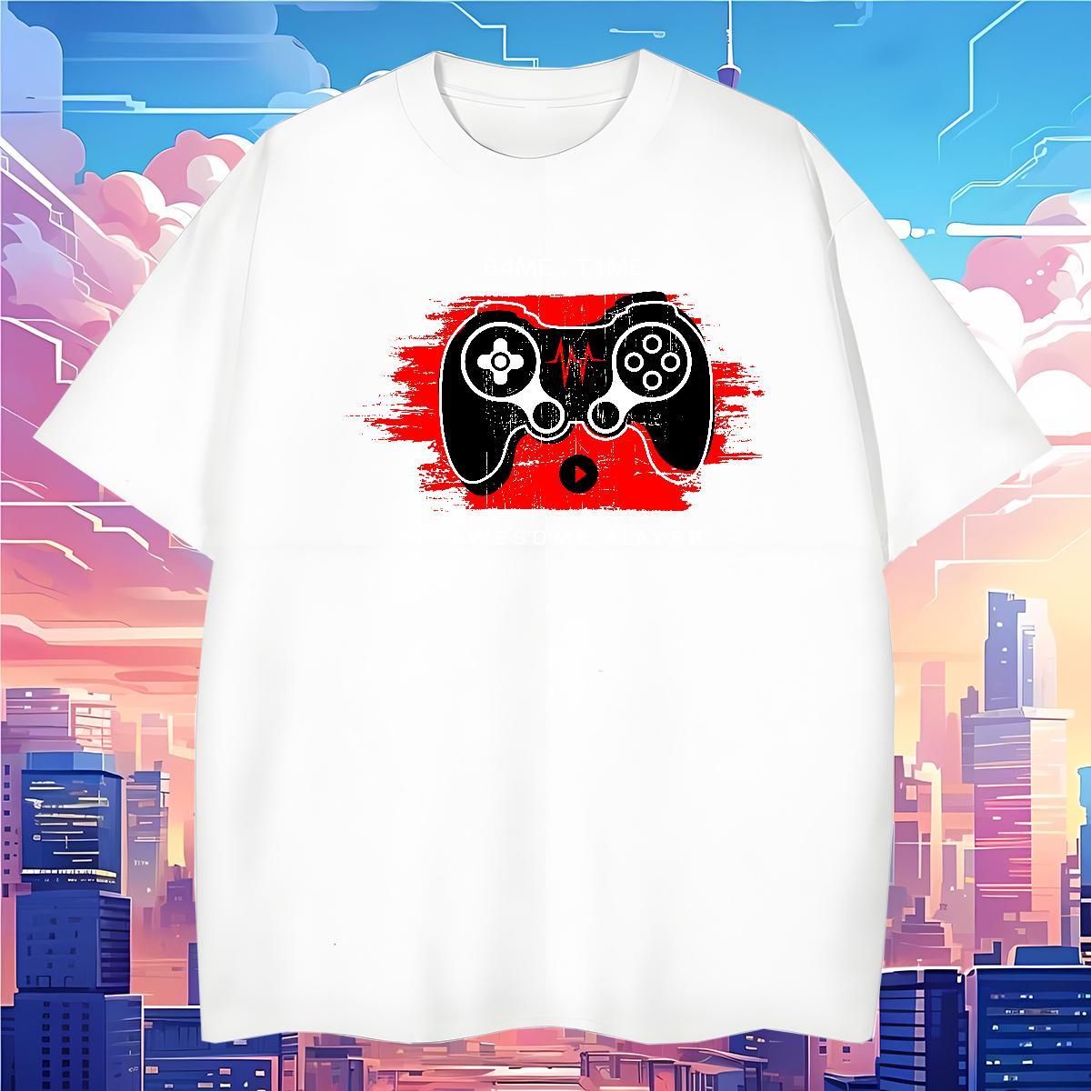 Men T Shirts 230g Pure Cotton game Outdoor Crew Neck Anime Print Mens Tshirts Fashion High Quality Tops Tees