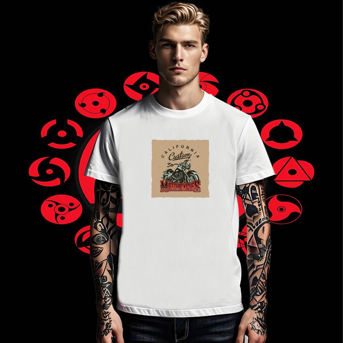 Cool Design Couples T Shirts Street Wear 230g Cotton DIY Printed Crew Neck Breathable Motorcycle Man T Shirts Fashion New Tees Shirts