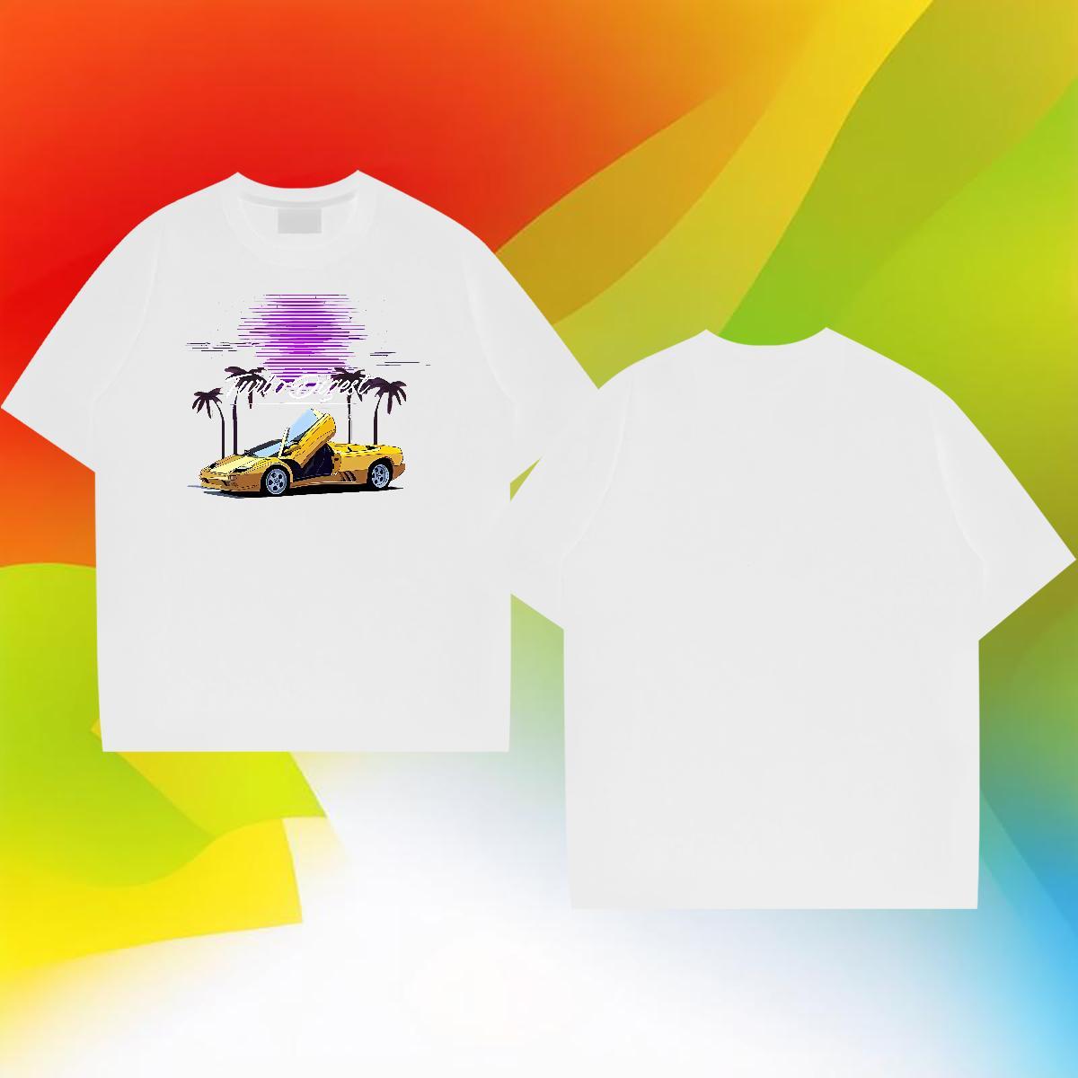 Cool Design Men Tees Hip Hop 100% Cotton 230g DIY Printed O Neck Short Sleeves car T shirt DIY Customized Wear