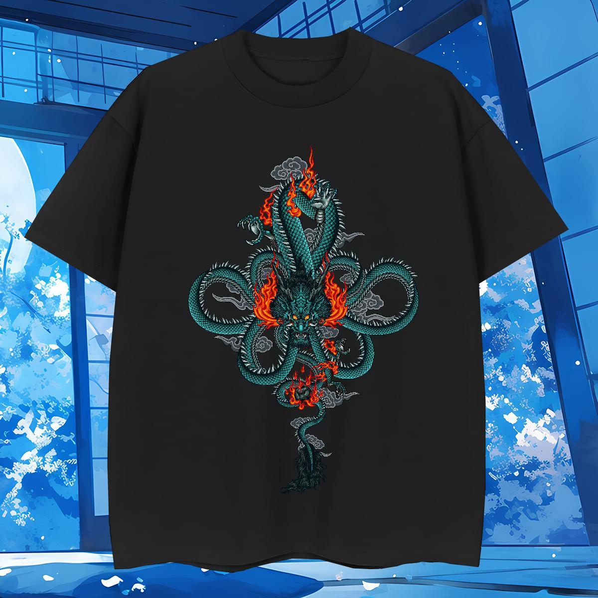 T Shirts Men 230g Pure Cotton fire Street Wear Breathable Short Sleeve DIY Men Clothes T-Shirt Fashion Casual Unisex Tee Shirt
