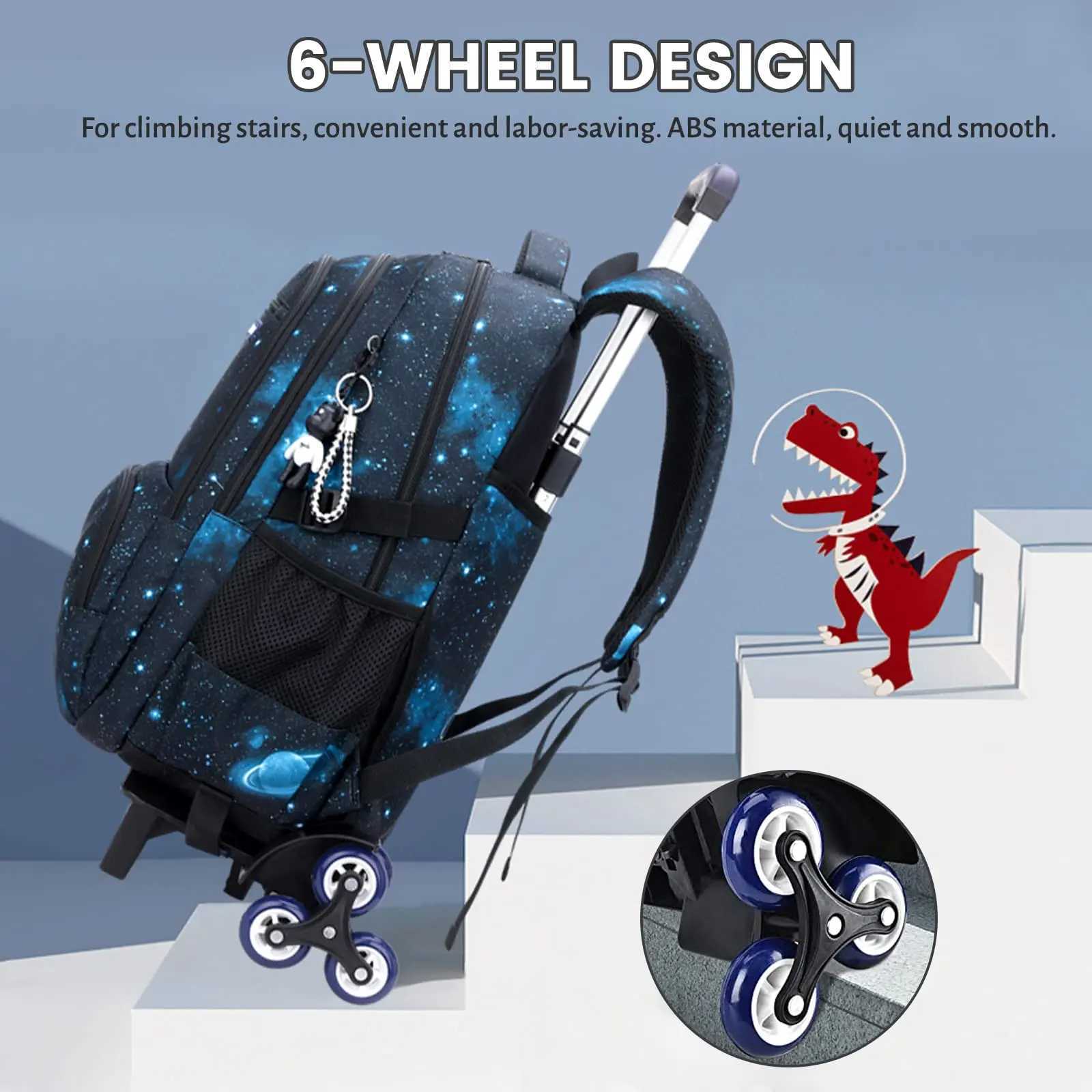 NEW Backpack Trolley School Backpacks Student Backpacks for Student School Rolling for Girls Boys Wheeled Trolley Bag Y240820