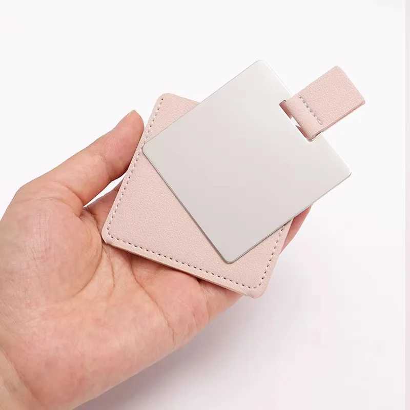 Portable high-definition makeup mirror set of 1 stainless steel monochrome storage portable makeup and makeup mirror for travel Y240819