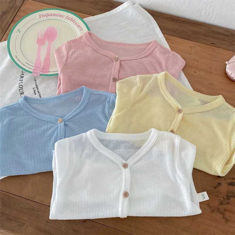 Summer Korean Children Clothing Breathable Soft Kids Casual Coat Baby Toddler Sunscreen Thin Cardigan Toddler Girls Boys OutwearXJ240819