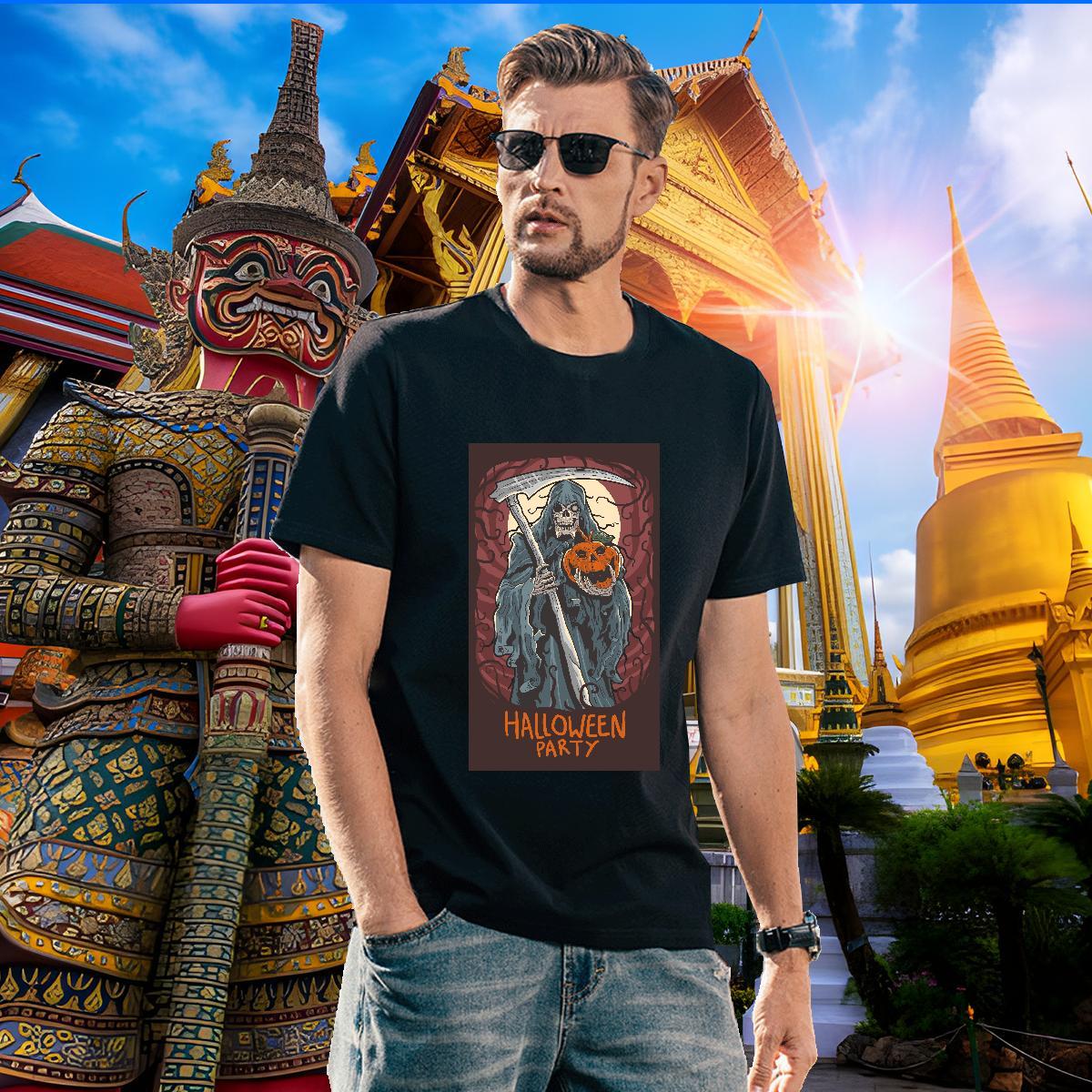 Loose T Shirts Men halloween Breathable Soft Beach Oversized 230g 100% Cotton Couples T Shirts Custom Tops Tees