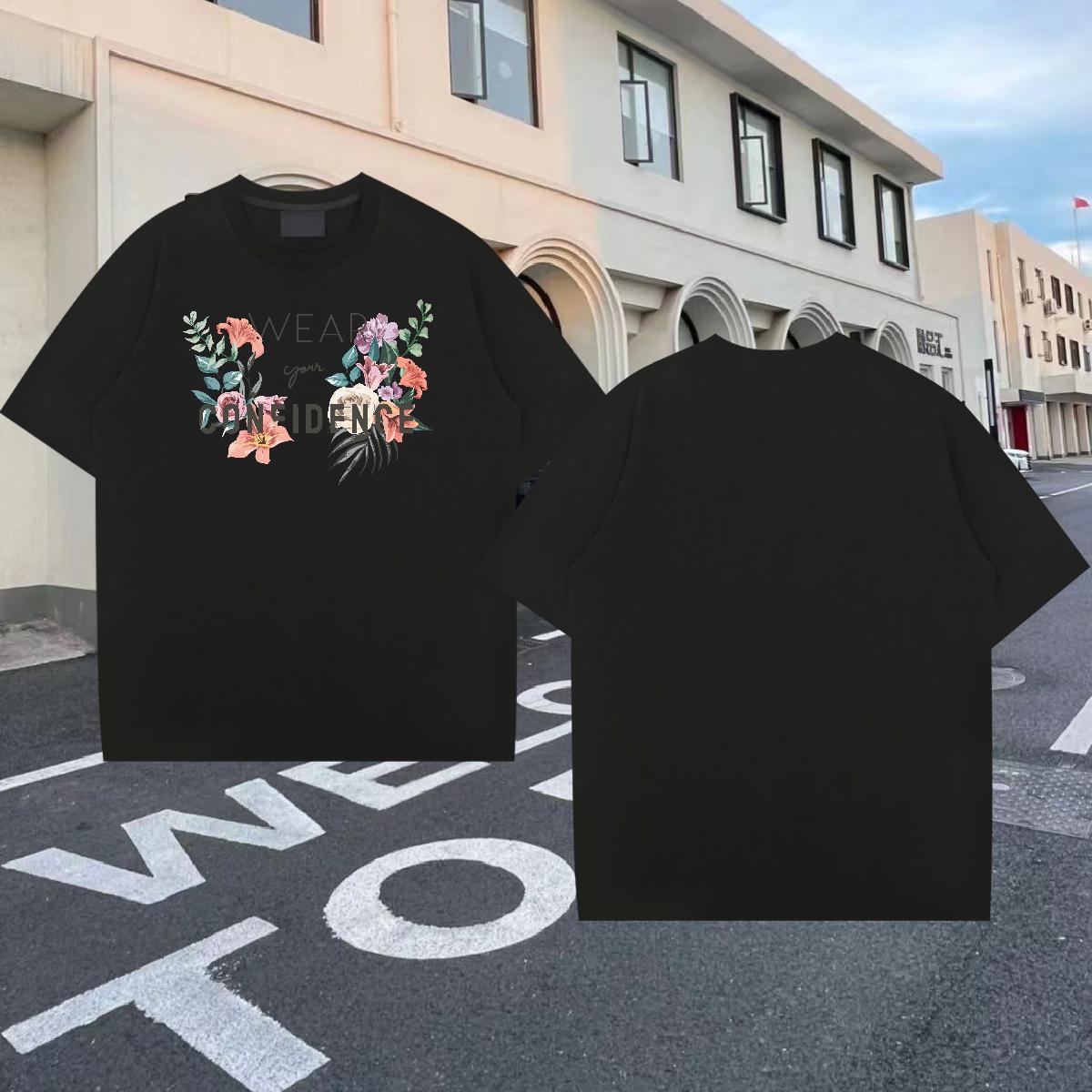 Popular Mens Tshirts Spring Summer 100% Cotton 230g Custom Printed Breathable Short Sleeve letter Men T Shirts Designer Fashion Tee Shirt