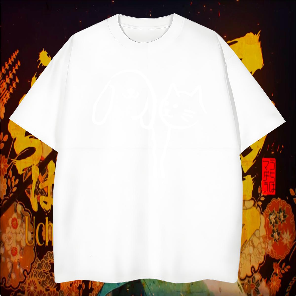 Free Shipping Tshirts cat High Street Hip Hop 230g Cotton Clothes Short Sleeve O-Neck TOP Quality T shirt Custom Printing