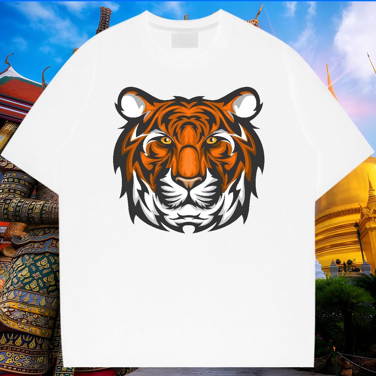 Designer Man T Shirts tiger Breathable Short Sleeve Sports Casual Black Oversized 100% Cotton 230g Men Tshirts New Arrival Polos