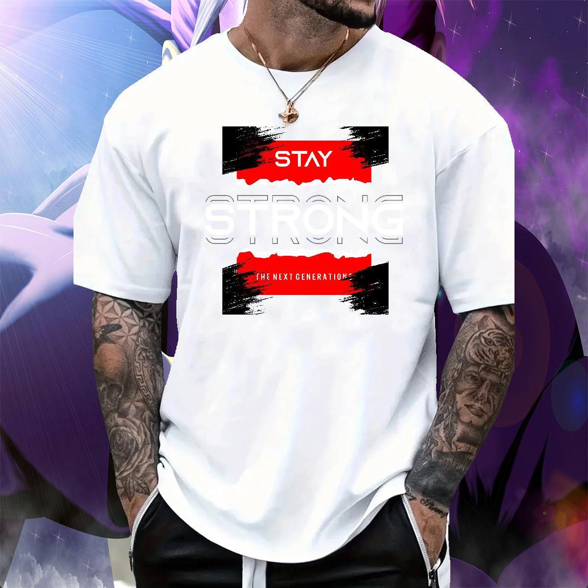 Classic Tshirts Anime Printing Street 230g 100% Cotton Custom Print Oversized Breathable Soft stay strong T shirt New Arrival Tops