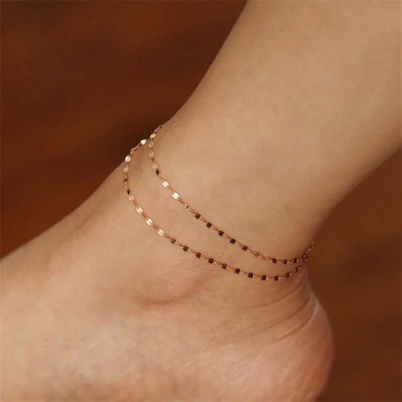 JUJIE 316L stainless steel fish lip chain anklet suitable for womens thin female hip-hop barefoot bracelet jewelry direct shipping/wholesale W240815