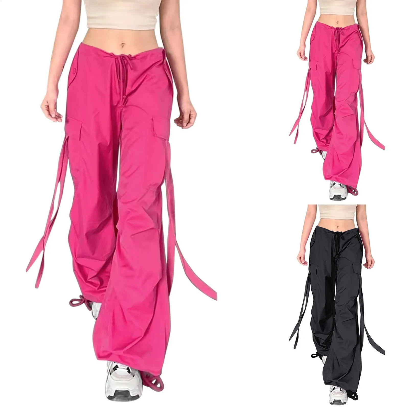 Y2k Cargo Pants Women Fashion Streetwear Wide Leg High Waist Straight Trousers Overalls Baggy Pants With Pockets Korean Style 240820