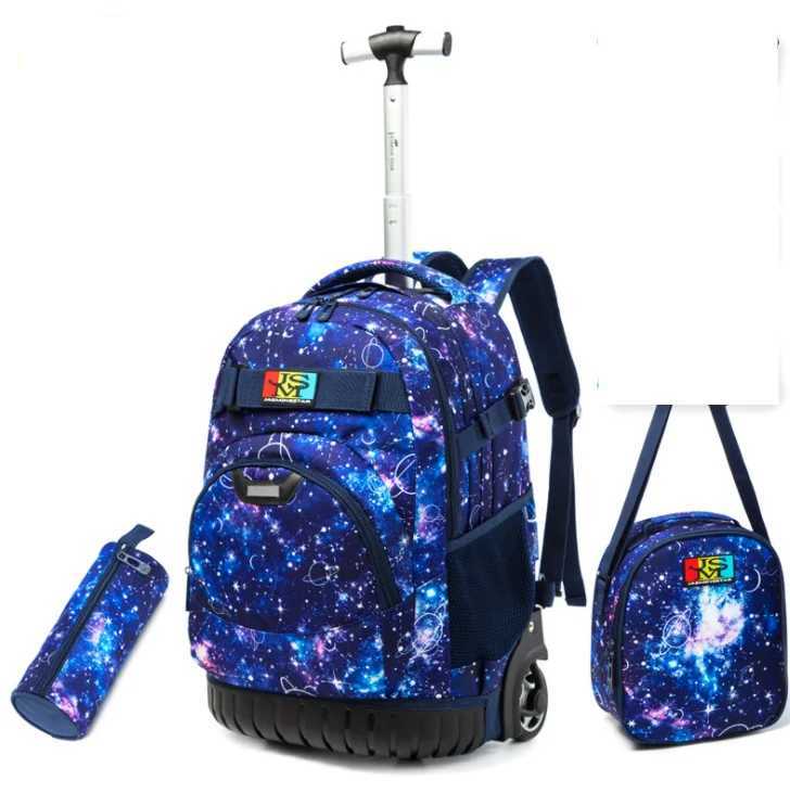 Children School Rolling backpack bags Wheeled backpack for Boy kids Travel Backpack Wheels Rolling backpacks Trolley bags school Y240820