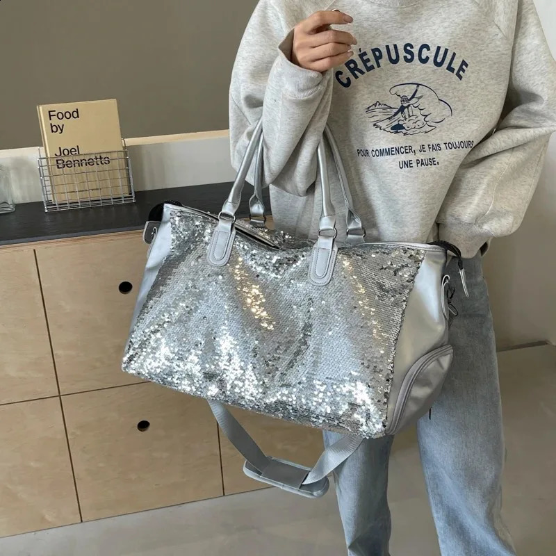 Selling Fashion Sequin Large Capacity Womens Shoulder Bag Fashionable Womens Handbag Travel Crossbody Bag 240819