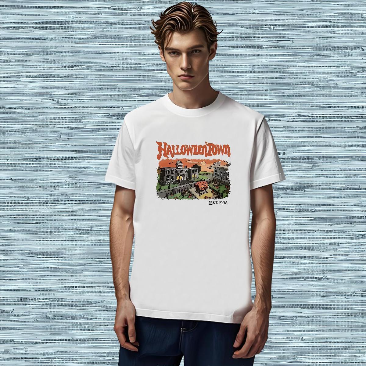 Soft T-Shirts for Men pumpkin Round Neck Short Sleeve Sports Casual Custom Printed 230g Cotton Men Tshirts Customized Tees