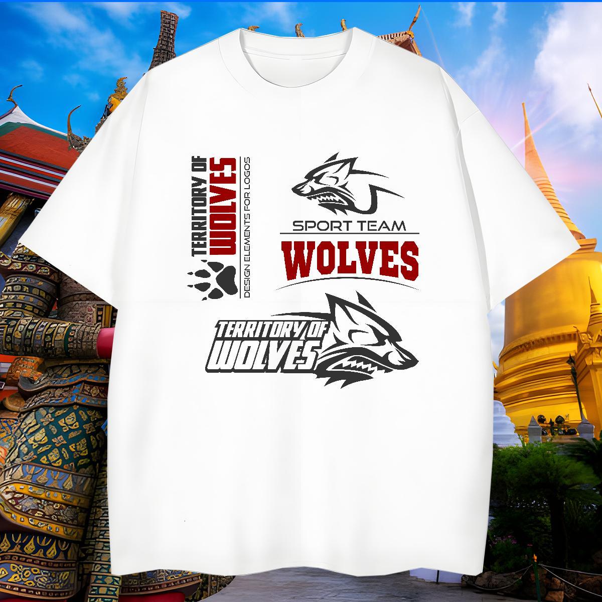 Comfortable Mens T Shirts wolf Breathable Sport Customized Print 230g 100% Cotton Tshirt for Man Woman 2024 New Tees Shirts