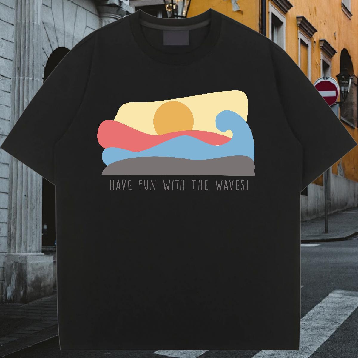New Womens Tshirts Outdoor Breathable Short Sleeve Tops Tees Popular 230g Cotton beach Plus Size Cartoon T shirt