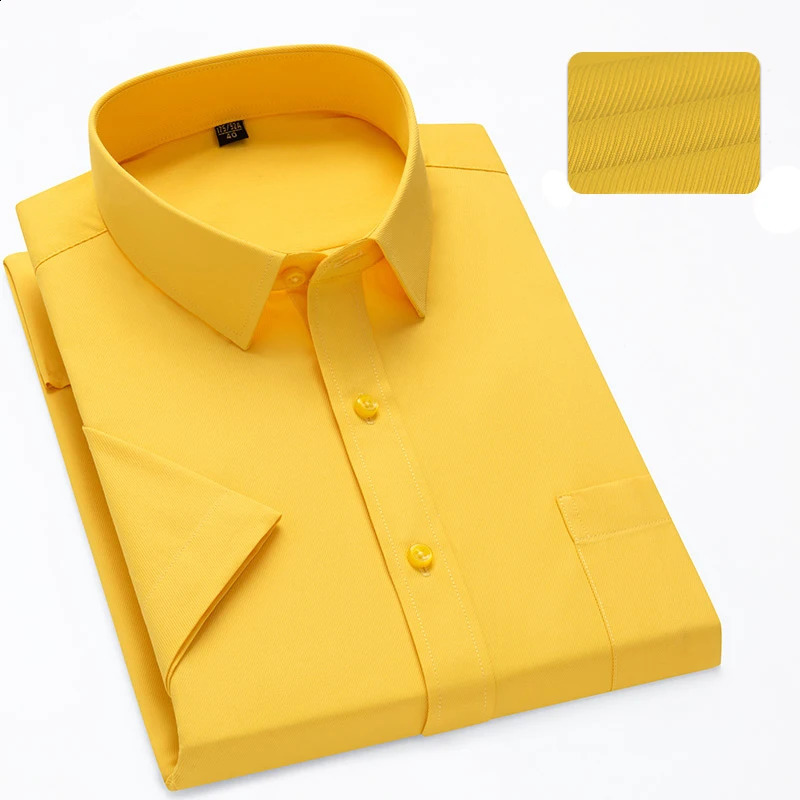 Summer Fashion Oversized Mens Shirt Short Sleeve Male Casual Social Shirts Solid Color Business Formal Daily Shirts White Black 240820