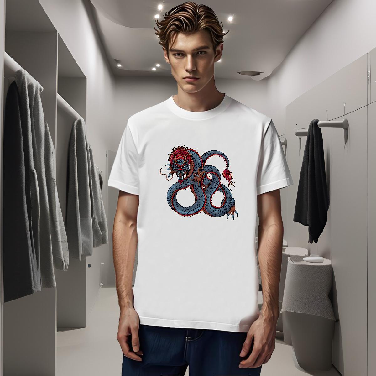 T-Shirts 230g 100% Cotton dragon Hip Hop Breathable Black White Couples T Shirts Factory Direct High Quality Tops Shirt