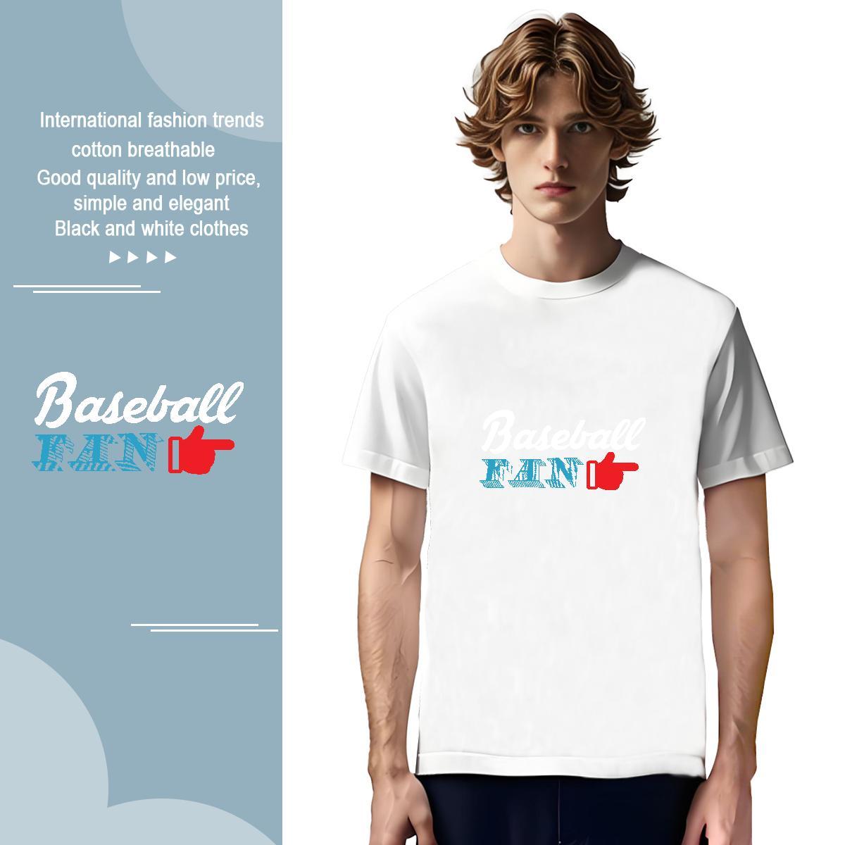 Cool baseball 100% Cotton 230g Tshirt for Man Woman Sport Crew Neck Breathable T shirt Designer Fashion Skull Tops Shirt