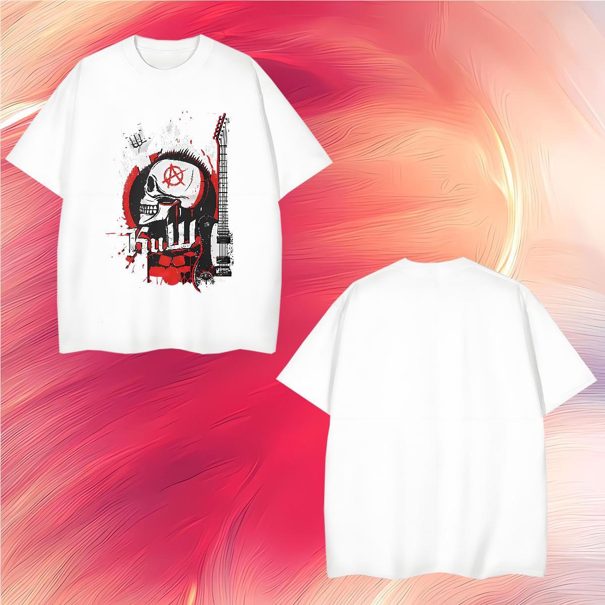 T-Shirts for Men 230g 100% Cotton scary Beach Pure Cotton Graphic Men Tops Tees Designer Fashion Classic Tshirts