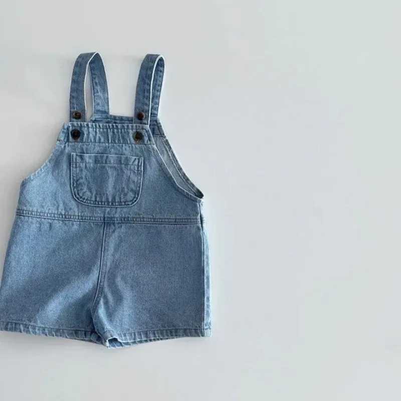 Spring and summer baby shorts Trouser solid boy denim fabric adjustable full set childrens casual pants Baby girl jeans Preschool childrens pants W240