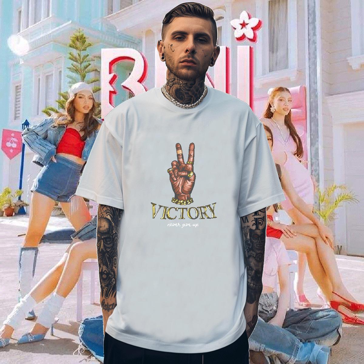 T shirt 230g 100% Cotton hand- Home Outdoor O-Neck Short Sleeve Customized Print Men Tops Tees Casual New Popular Tshirts