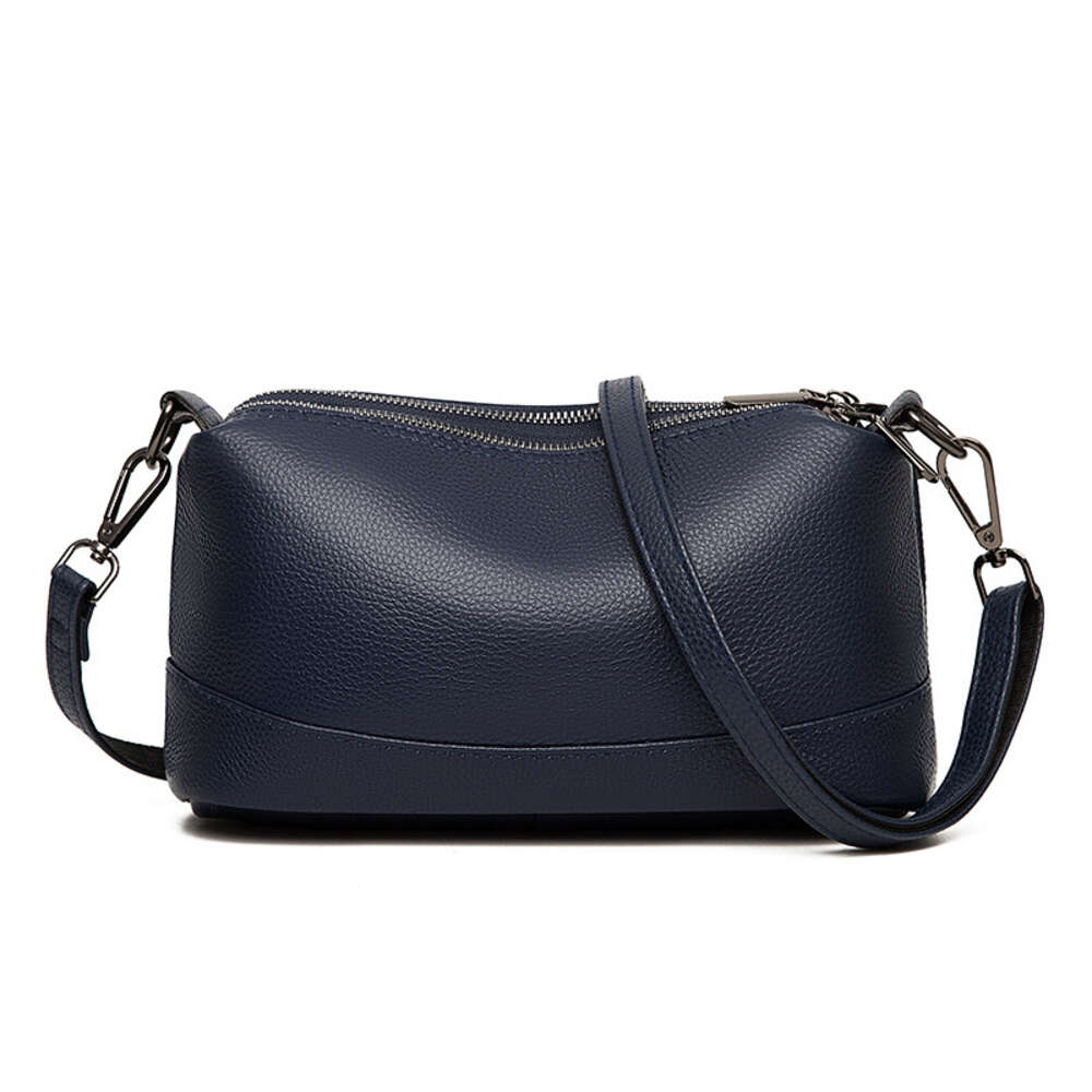 Head layer cowhide soft multi-layer zippered women's light luxury, simple single shoulder crossbody bag, genuine leather, large capacity pillow