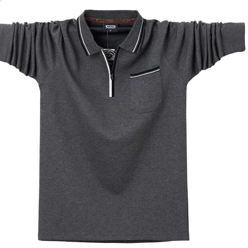 Mens Fall Casual Polo Shirts Mens Sleeve Lapel Slim Fit Solid Pocket Polo Shirt Fashion Chest Pocket Long Sleeve T-shirt 240820