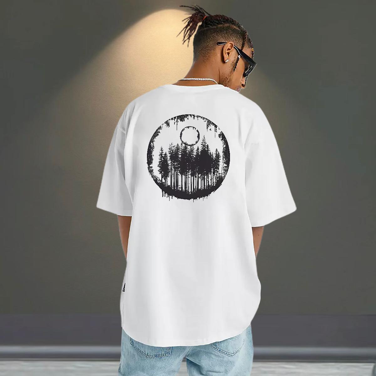2024 Summer Men Tshirts tree Home Outdoor 100% Cotton 230g Clothings Breathable Short Sleeve Classic T shirt DIY Anime