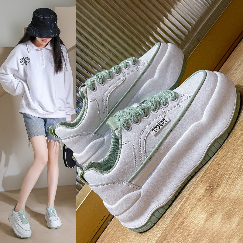 Ddmysports Little White Summer New Korean Edition Versatile Student Thick Sole Board Leisure Sports Shoes Female OUTDOOR