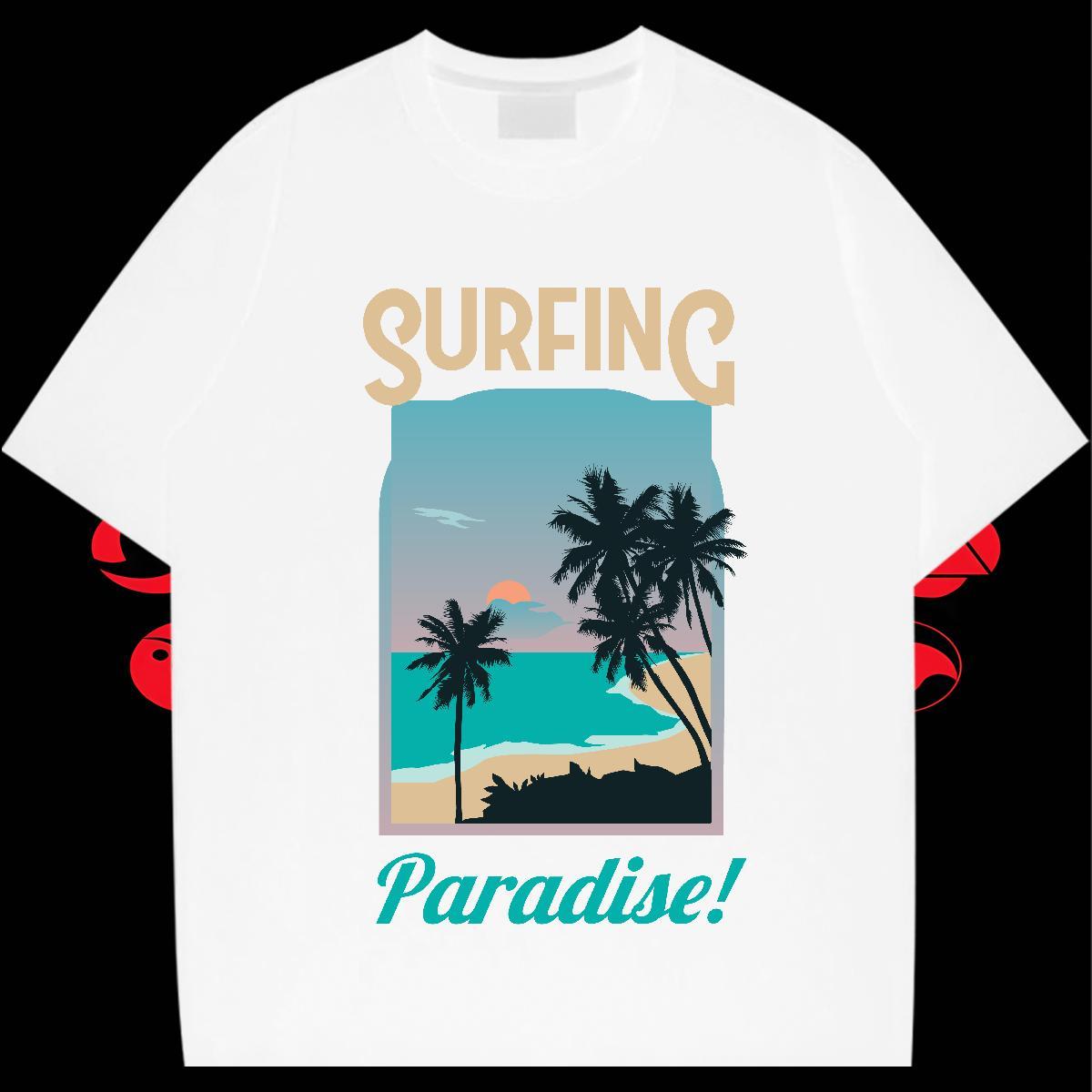 Wholesale Couples T Shirts Outdoor 230g Cotton White Plus Size O Neck Short Sleeves sea Man T Shirts Fashion New Clothings