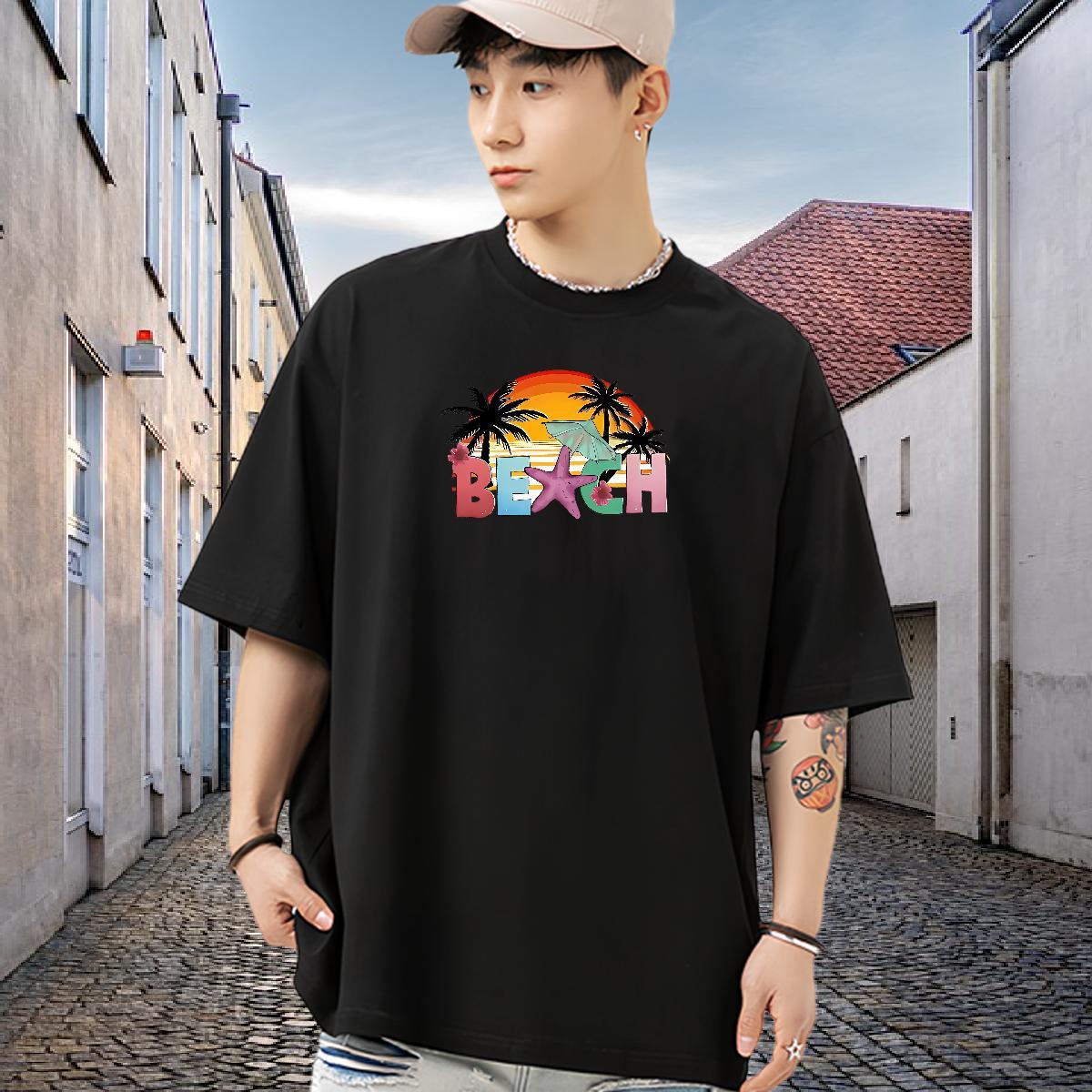 Designer Men Tees sea Hip Hop 230g 100% Cotton Clothes Crew Neck TOP Quality T-Shirts for Men Custom Printing
