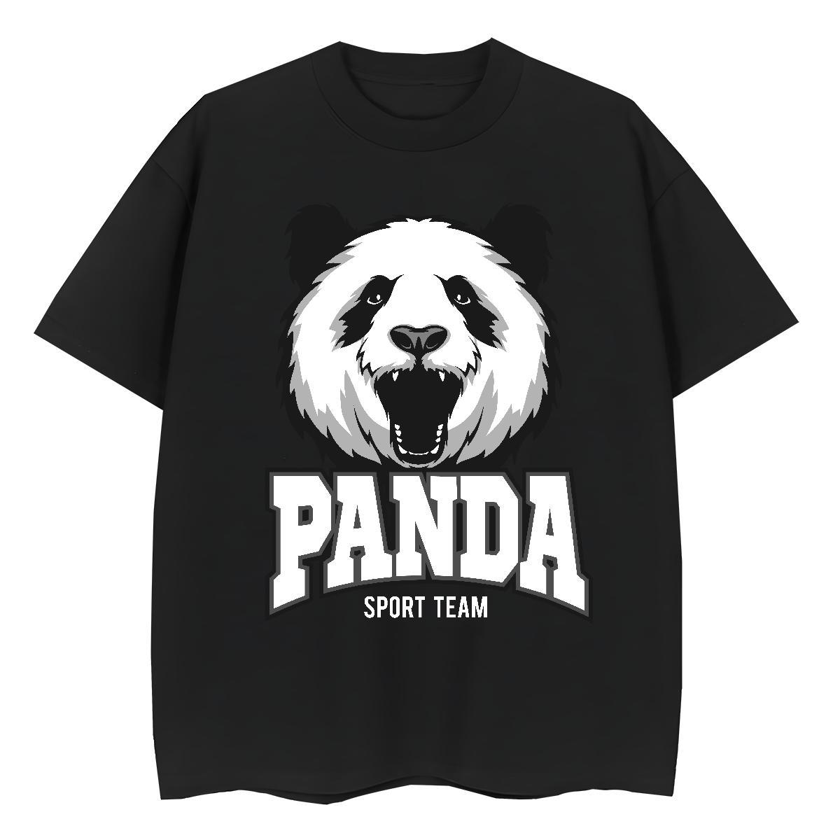Classic T-Shirts for Men panda Short Sleeve Soft Spring Summer Asian Size 230g Cotton Men Tops Tees 2024 New Clothings