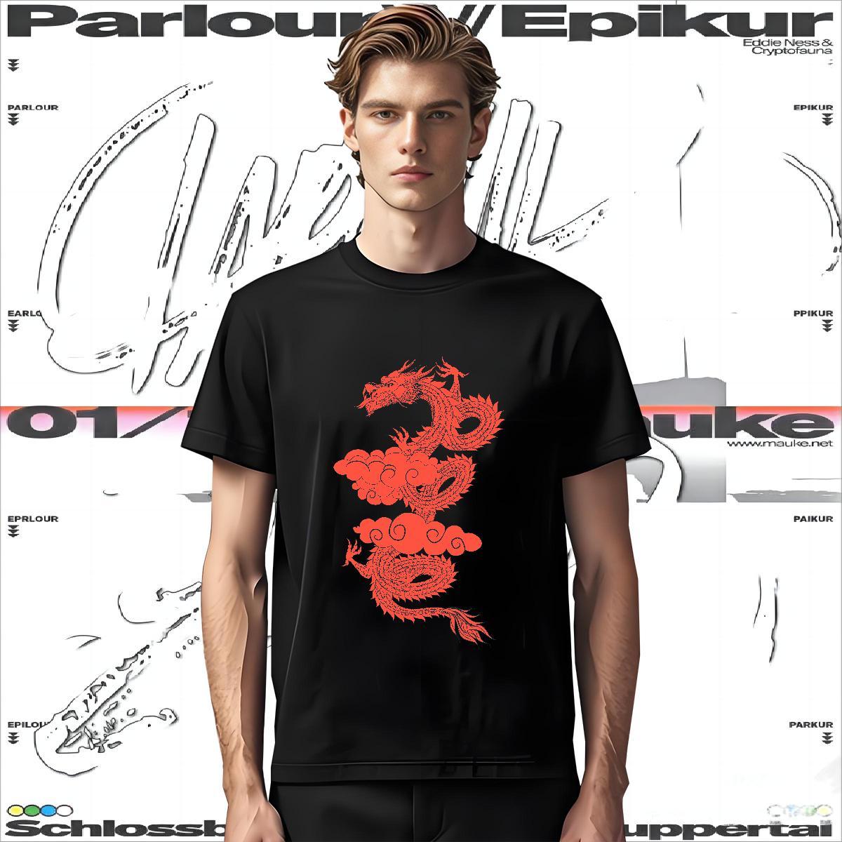 Mens T Shirts 230g Cotton dragon Home Outdoor Short Sleeve Soft DIY Tshirts Free Shipping Popular Tee Shirt
