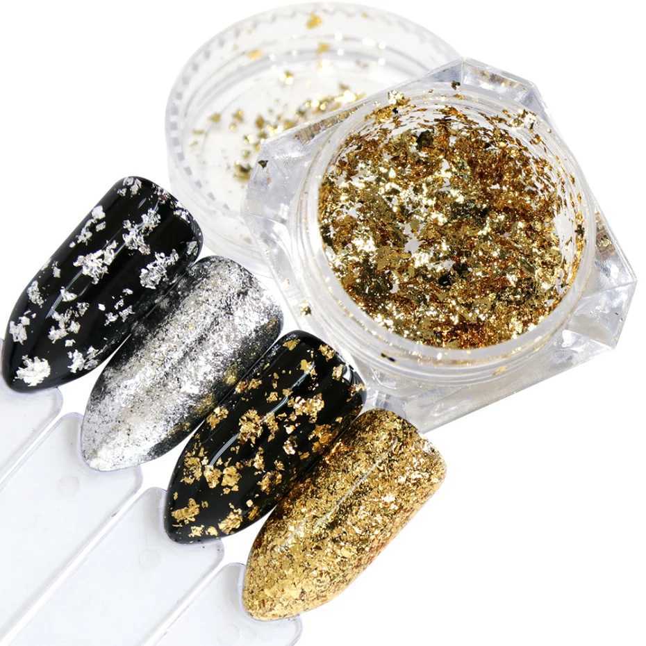 Flakes Glitter Aluminum Foil Sequins Chrome Powder Nails Irregular Sticker Paillettes Art Manicure Decor Accessories LACB01-08XJ240815