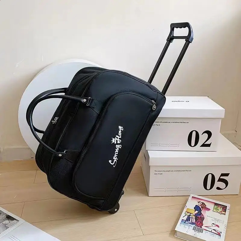 men and women tote bags trolley cases short distance travel backpacks large capacity foldable carry on luggage bags 240819