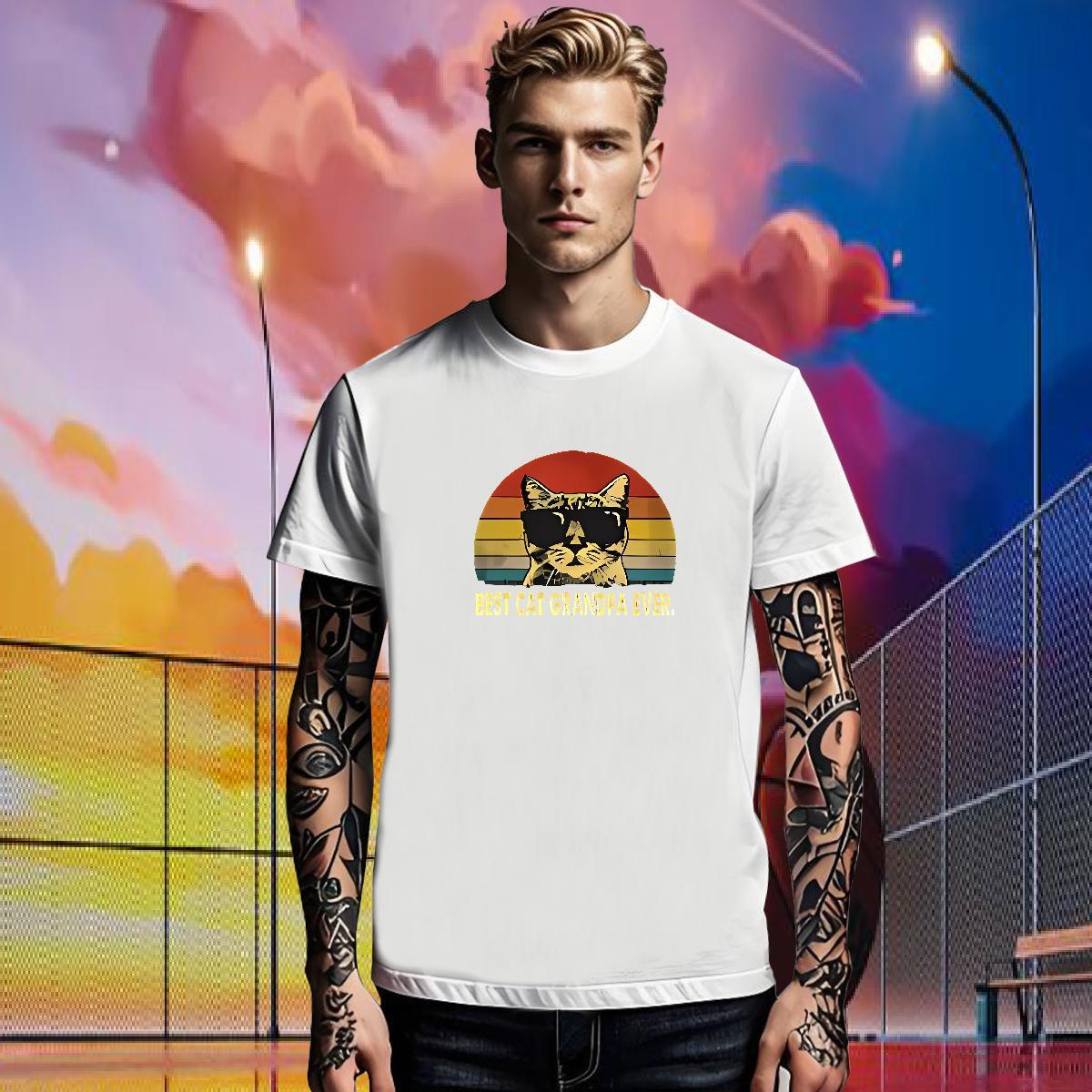 New Designer Men Tees cat Summer Casual 230g Cotton Clothings Breathable Short Sleeve TOP Quality T Shirt For Man Plus Size Custom