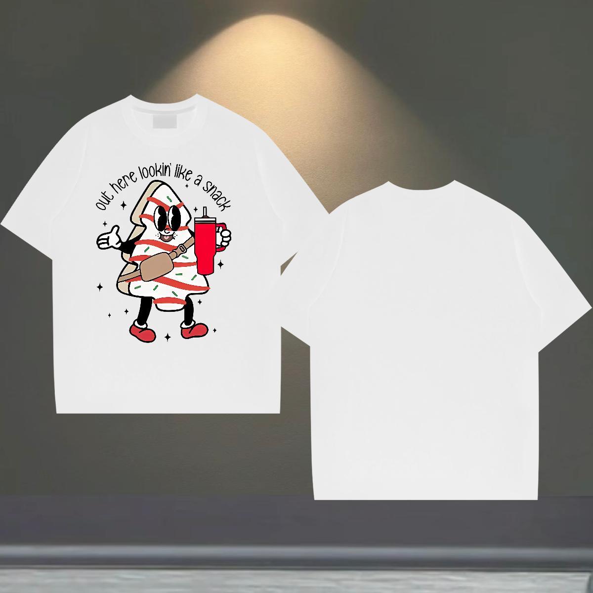 Casual New Men Clothes T-Shirt cartoon Daily Outfit 230g 100% Cotton Tops Short Sleeve O-Neck Comfortable Mens T Shirts Black Oversized