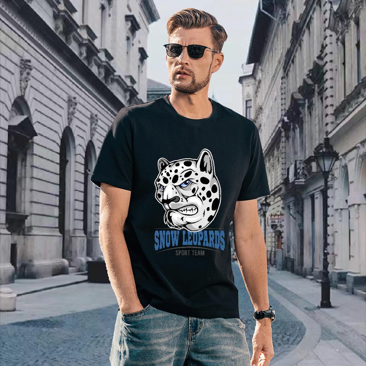 Man T Shirts 100% Cotton 230g leopard Casual Daily Wear O Neck Short Sleeves Plus Size Custom Mens Tshirts Stylist Designer Tees Shirts