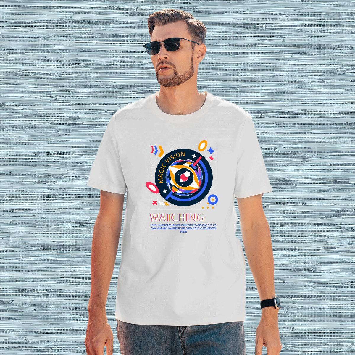 Cool watching Men T Shirts Casual Beach Couples T Shirts 230g 100% Cotton New Breathable Short Sleeve DIY Logo Oversized Tshirts