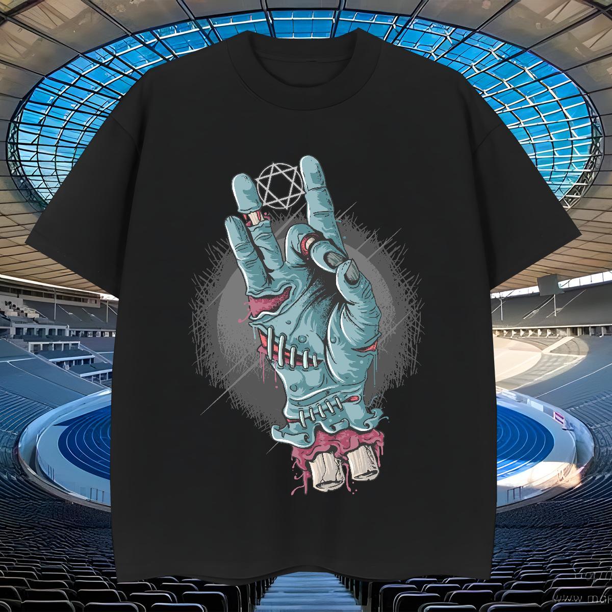 TOP Quality T-Shirts for Men hand Breathable Street wear Hip Hop Plus Size Custom 230g 100% Cotton Men Tops Tees Brand Tshirts